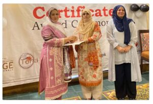 certicate award to ayesha cabri
