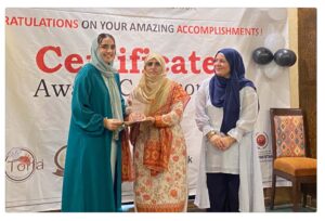 A distinguished student awarded the Baking Art Award from Cabri